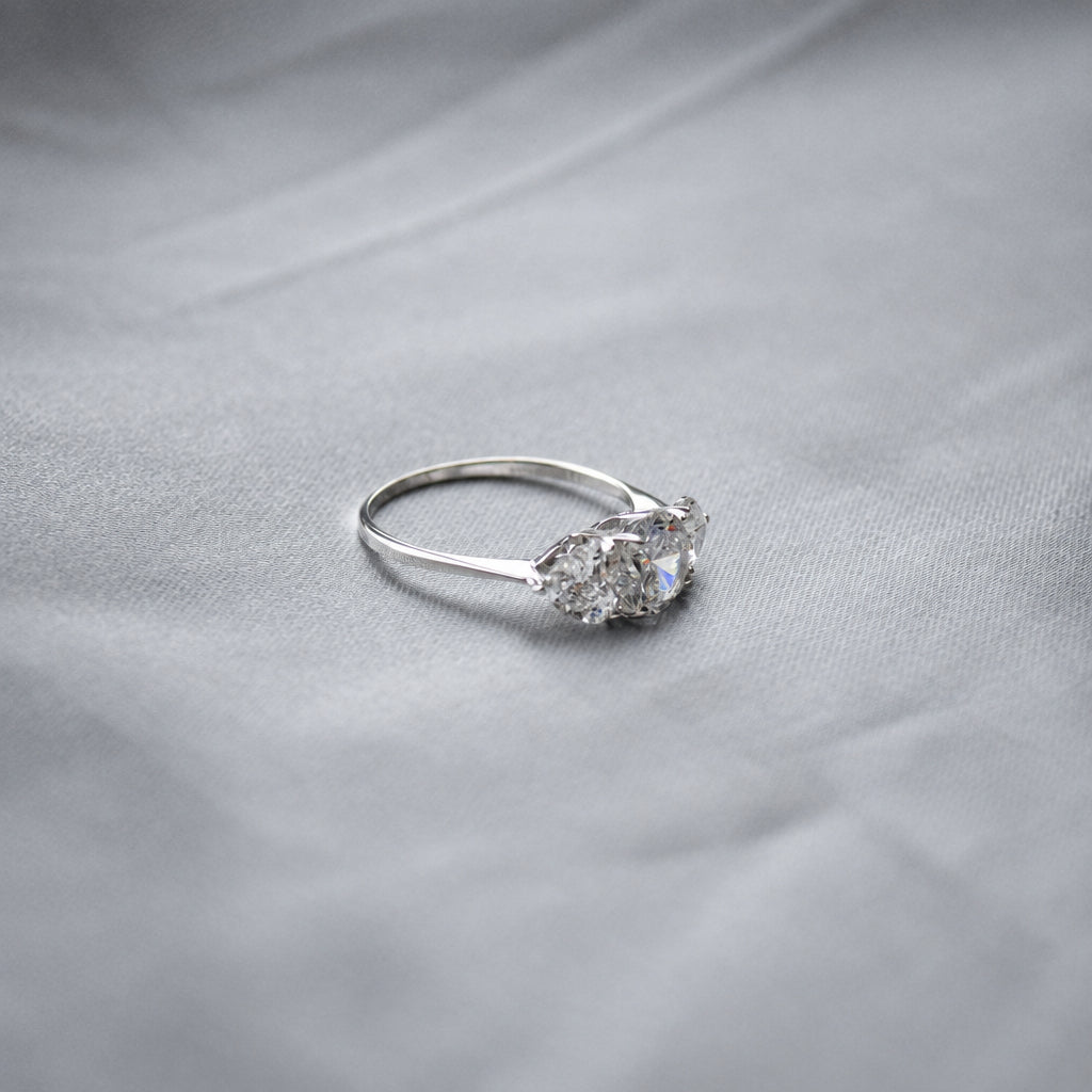 Trilogy CZ 9ct white gold ring