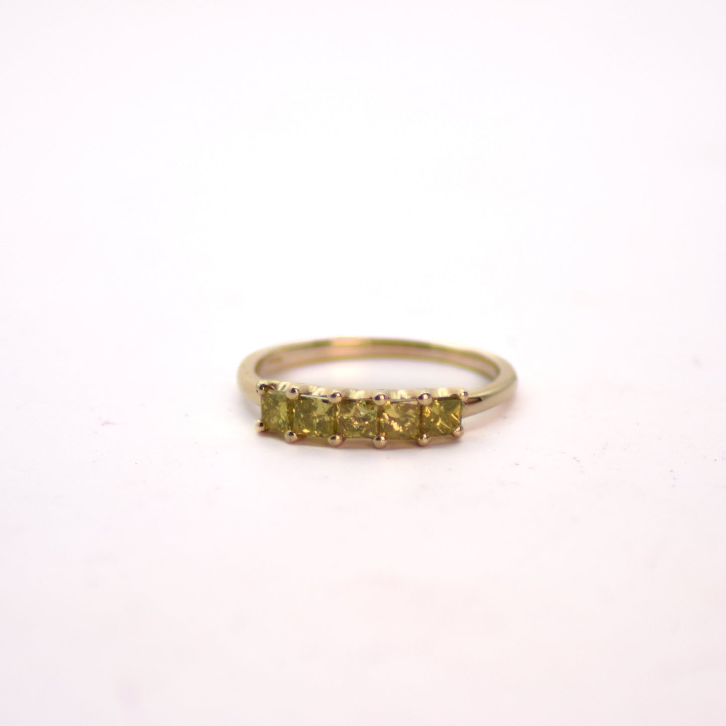 Half eternity yellow diamond ring