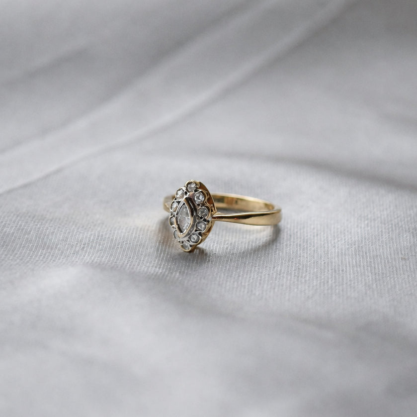 Marquise cut CZ 9ct gold ring