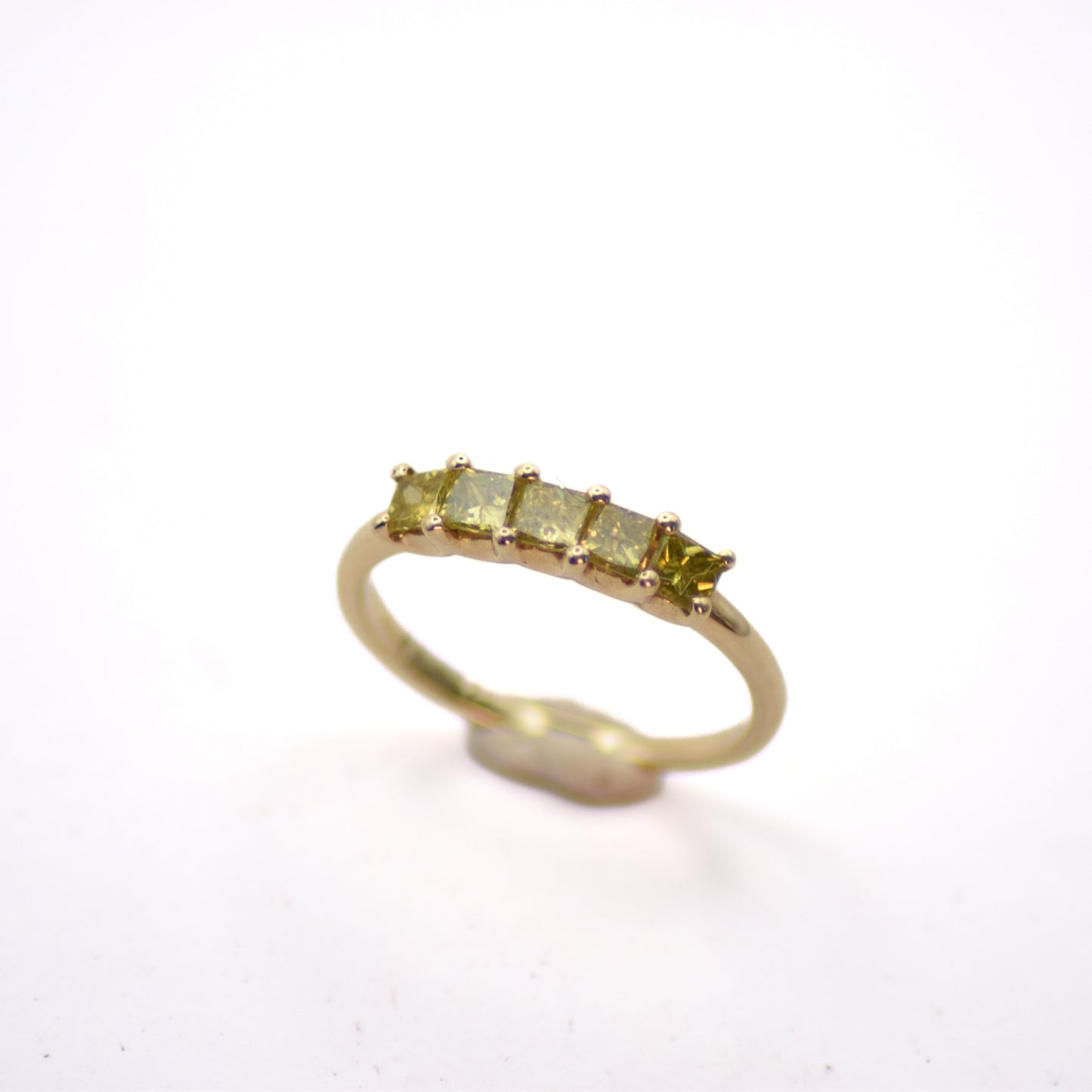 Half eternity yellow diamond ring