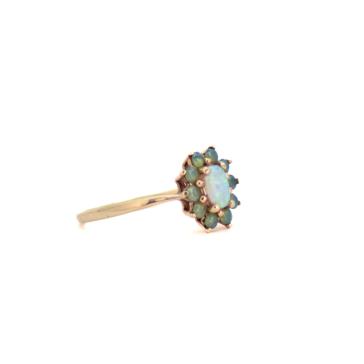 Vintage Opal & Emerald cluster ring
