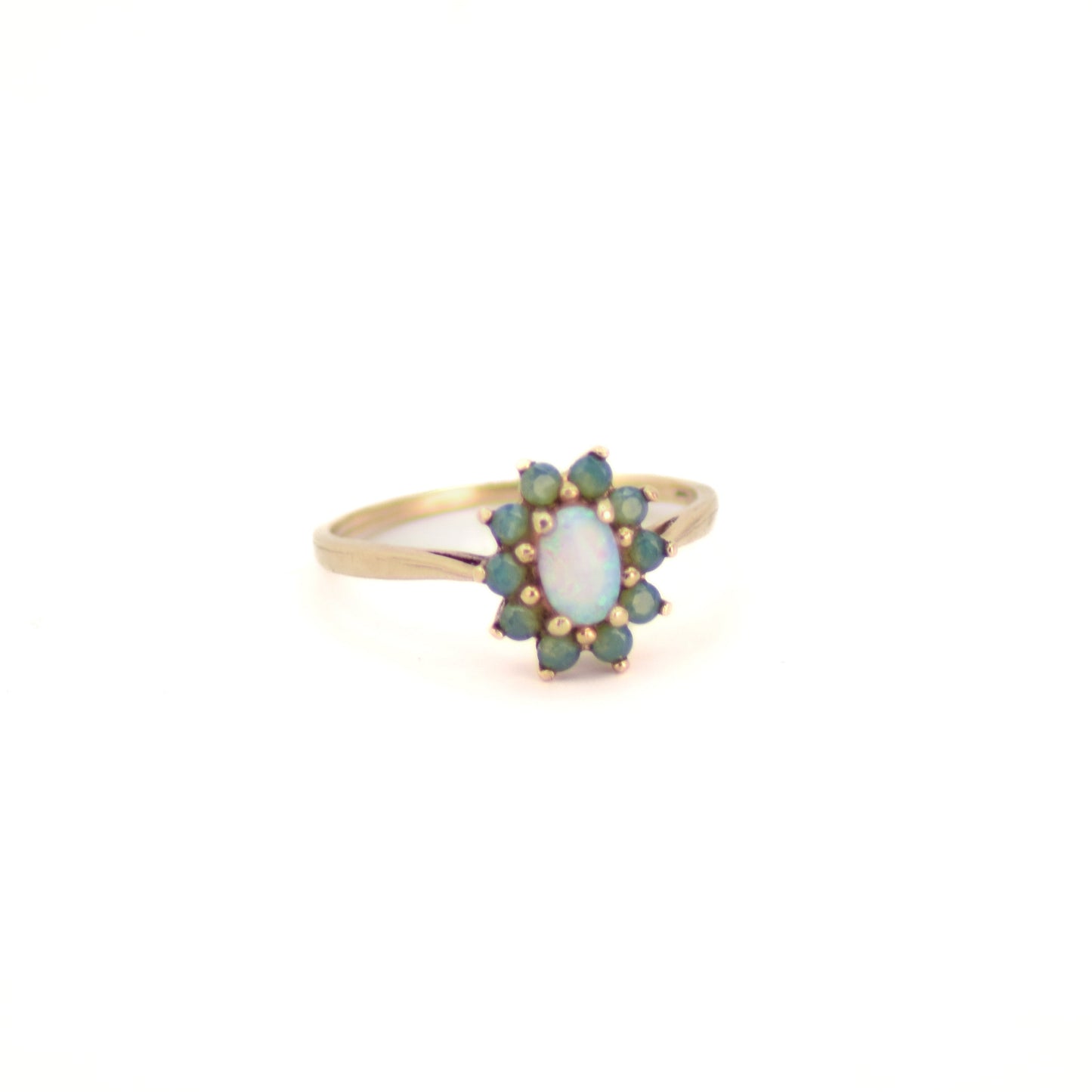 Vintage Opal & Emerald cluster ring