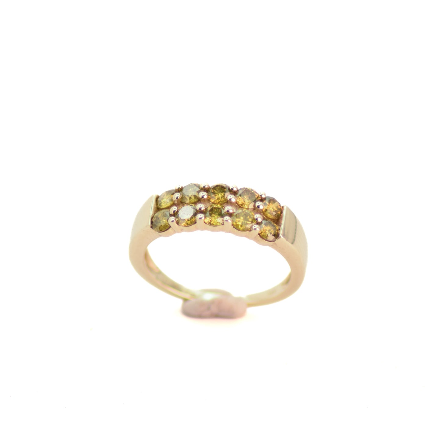 Yellow Diamond half eternity 10k gold ring