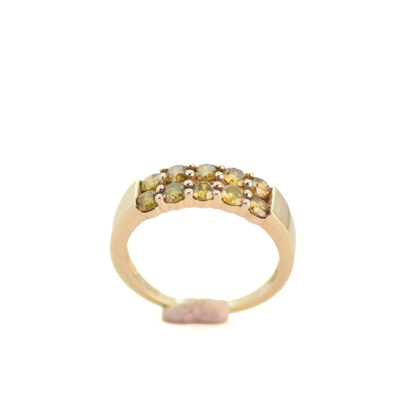 Yellow Diamond half eternity 10k gold ring