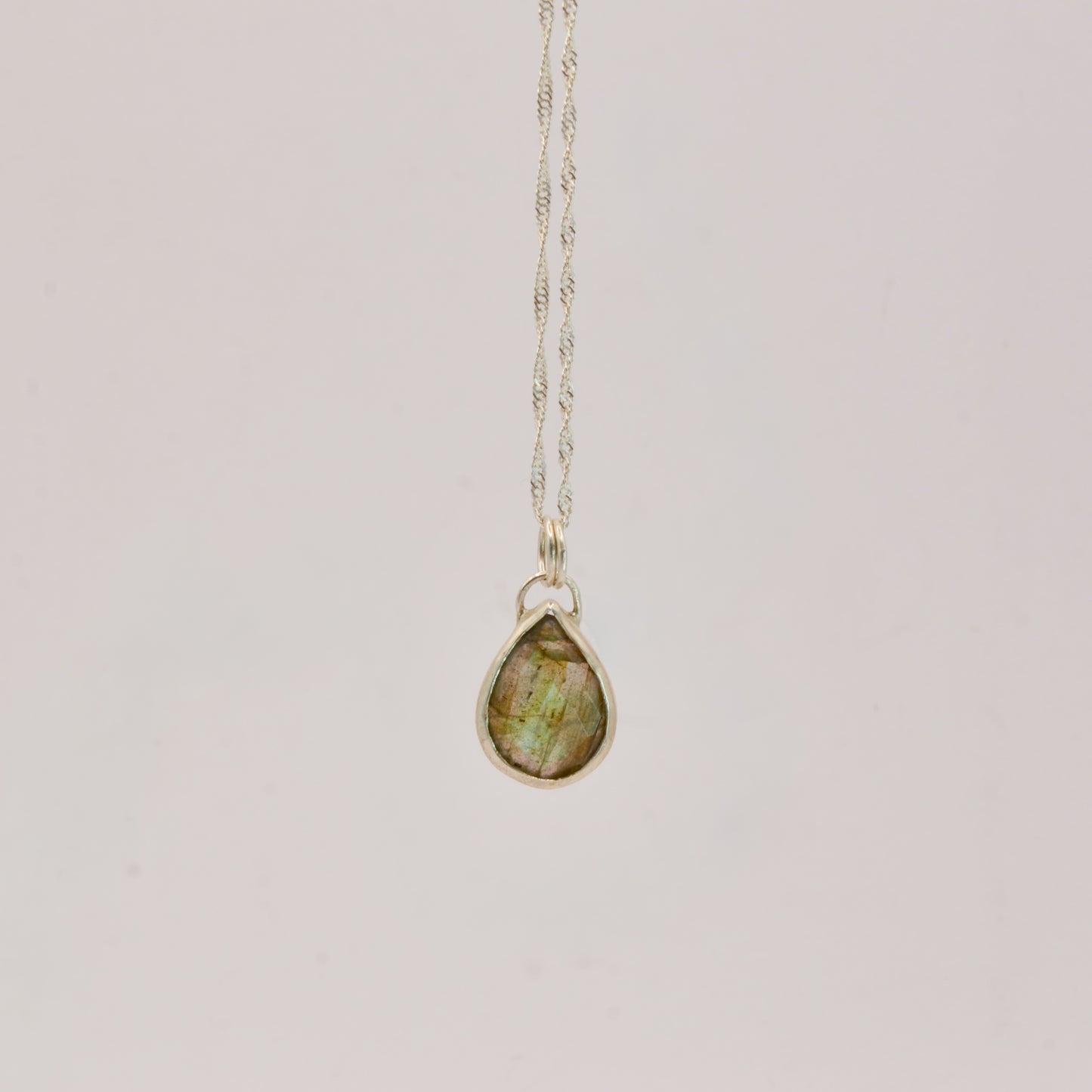 Faceted labradorite necklace